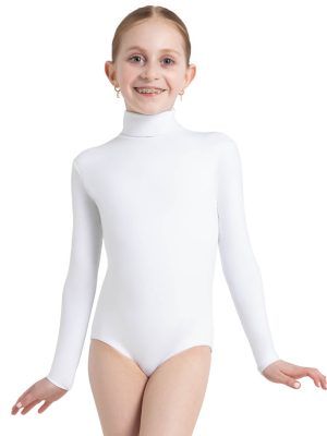 Long Sleeve Turtleneck Leotard w/ Snaps - Girls