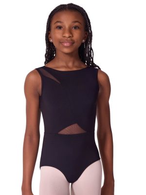 Soft Elegance Asymmetrical Boat Neck Leotard - Tween